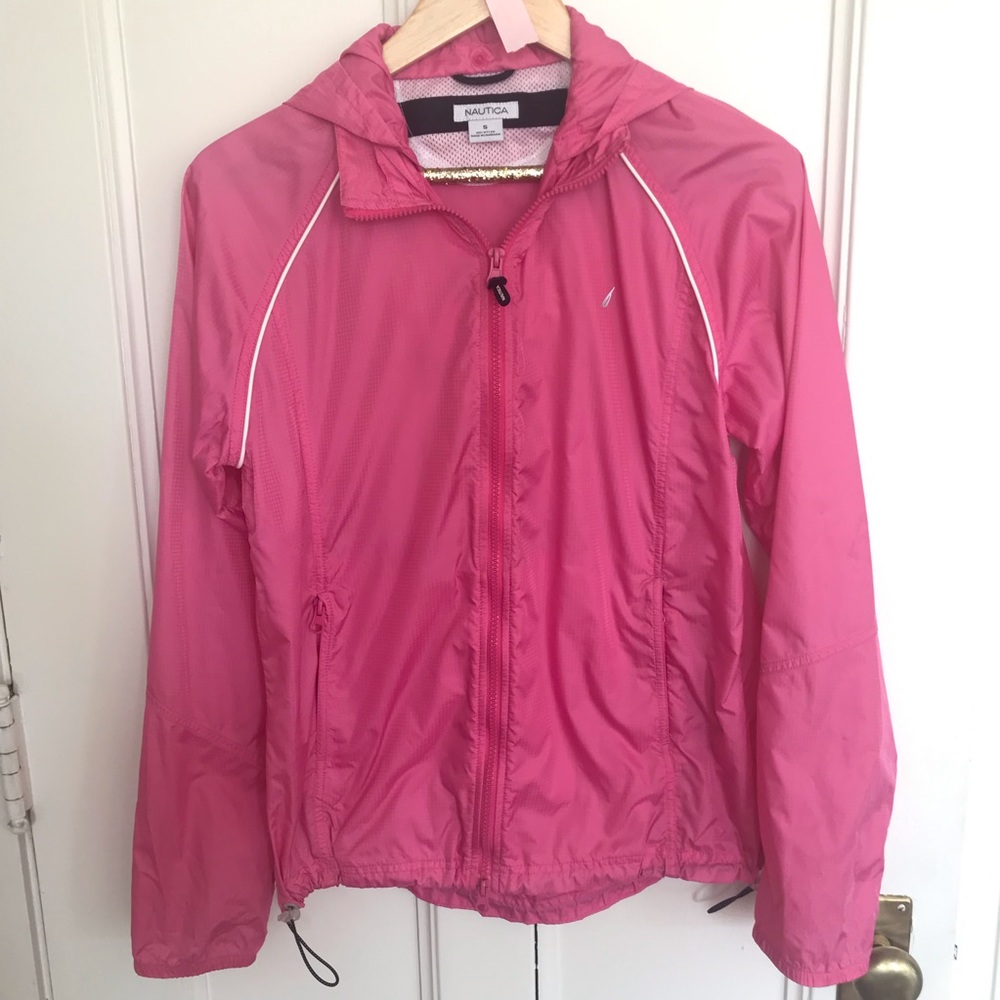 Nautica Hot Pink Nylon Rain Jacket
